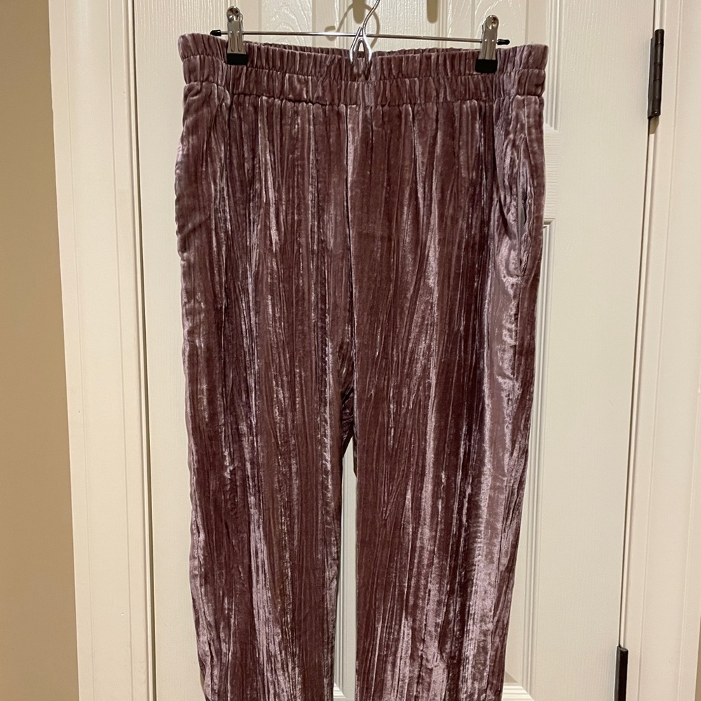 Anthropologie crushed velvet pant